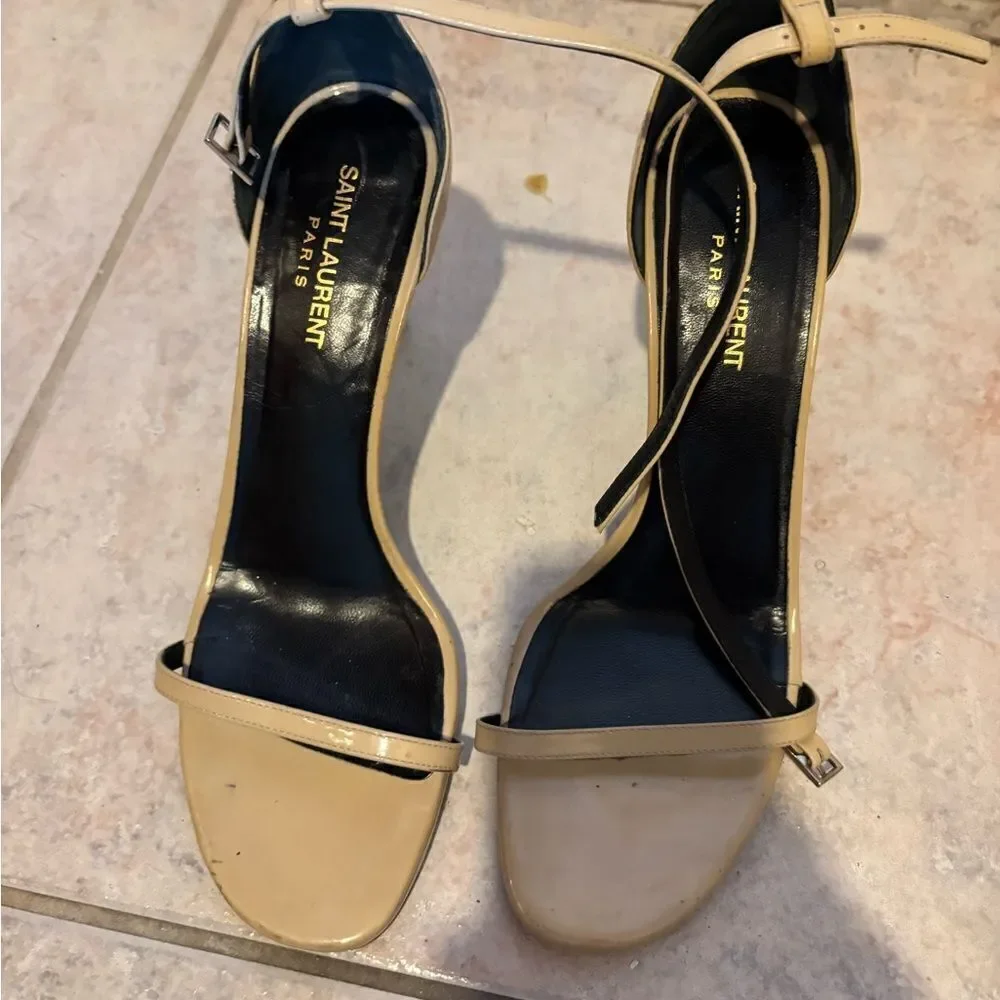 St laurent ajane 110 ankle strap heels ysl Jeffrey Atlanta shoes open toe sandal